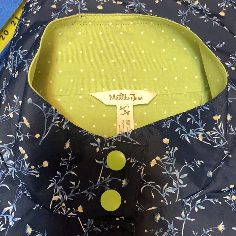 Matilda Jane Enchanted Garden Brighten The Day Floral Polka Dot Rain Jacket Sz S View 4